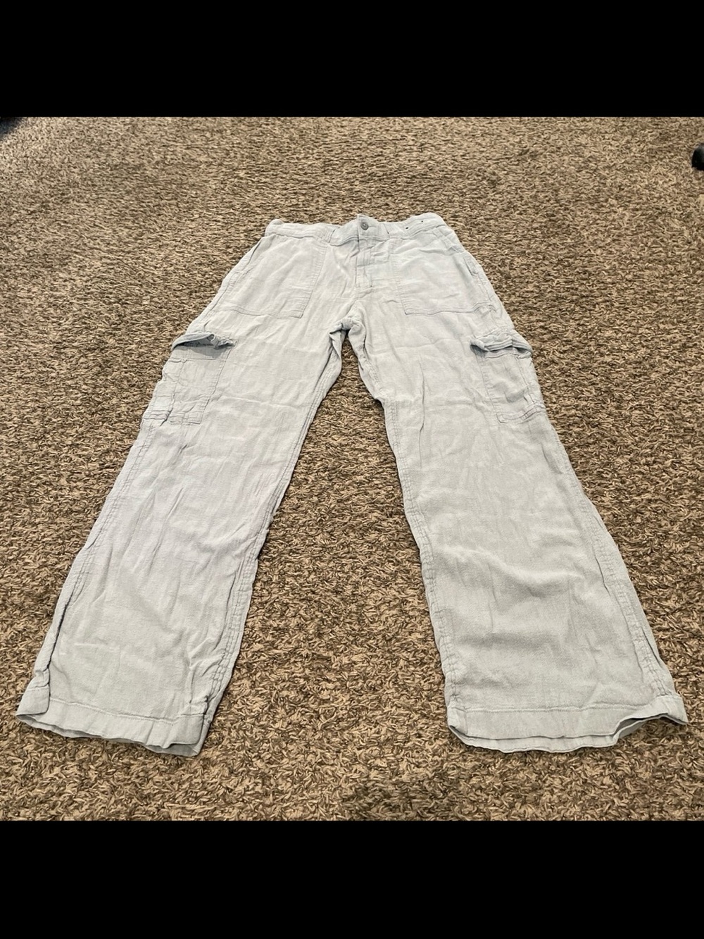 Hollister linen blend ultra high-rise, vintage, baggy, cargo pants medium long